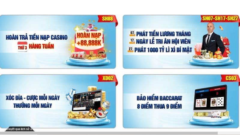 Một số khuyến mãi áp dụng cho casino SHBET